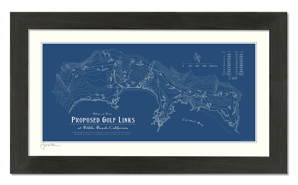 Map of Proposed Golf Links at Pebble Beach, Calif. Print