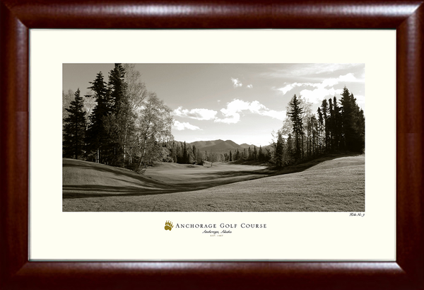 Anchorage Hole No. 9 Sepia Golf Print