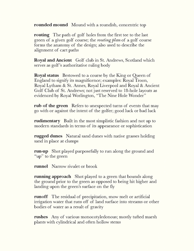 On Course Golf Dictionary