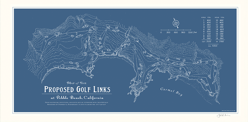 generøsitet håndvask analogi Map of Proposed Golf Links at Pebble Beach, Calif. Print - Golf Frames -  golframes.com