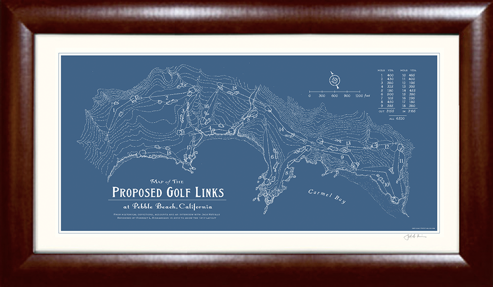 generøsitet håndvask analogi Map of Proposed Golf Links at Pebble Beach, Calif. Print - Golf Frames -  golframes.com