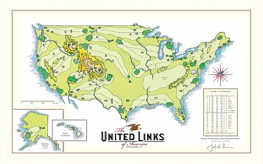 United Links of America Golf Print